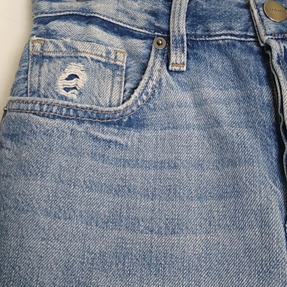 FRAME Women’s Le Original High rise Distressed Button fly Jeans sz 25 light wash - Picture 6 of 16